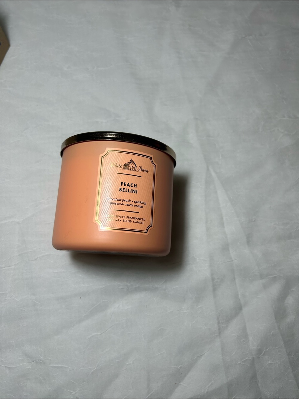 White Barn Peach Bellini Candle Jar in Peach with Gold Lid - Picture 1 of 7